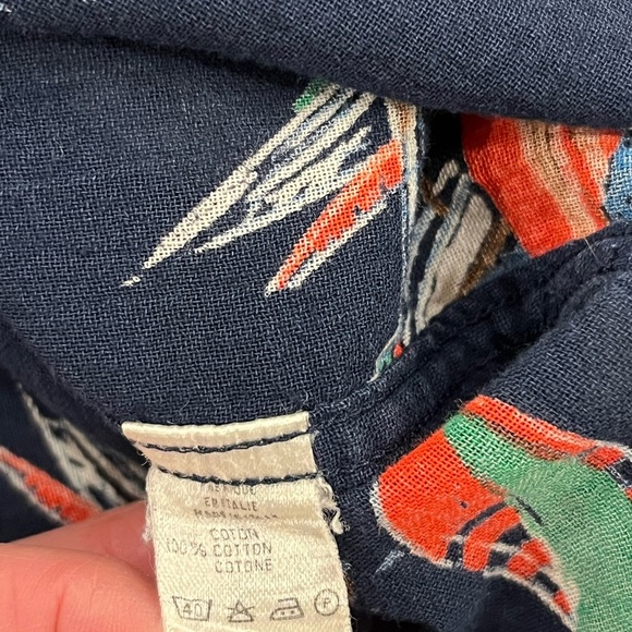 Cacharel Paris Vintage Nautical Button Down Cotton Shirt Navy S - Picture 6 of 7